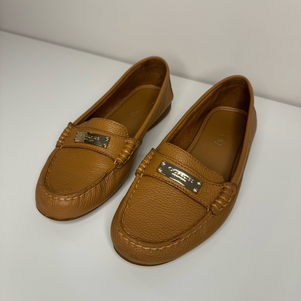 COACH Tan Leather Loafers